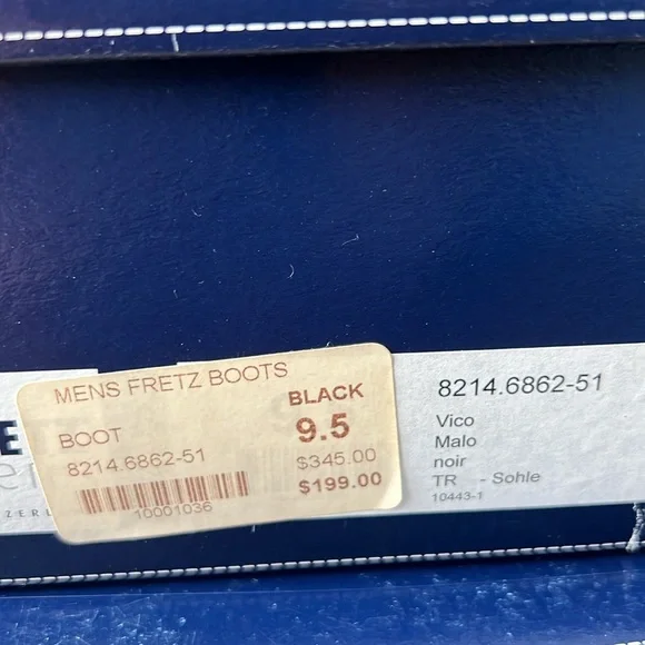 Fretz‎ Black Leather Sohle Men's Boots NWT - 9.5 - Picture 13 of 13